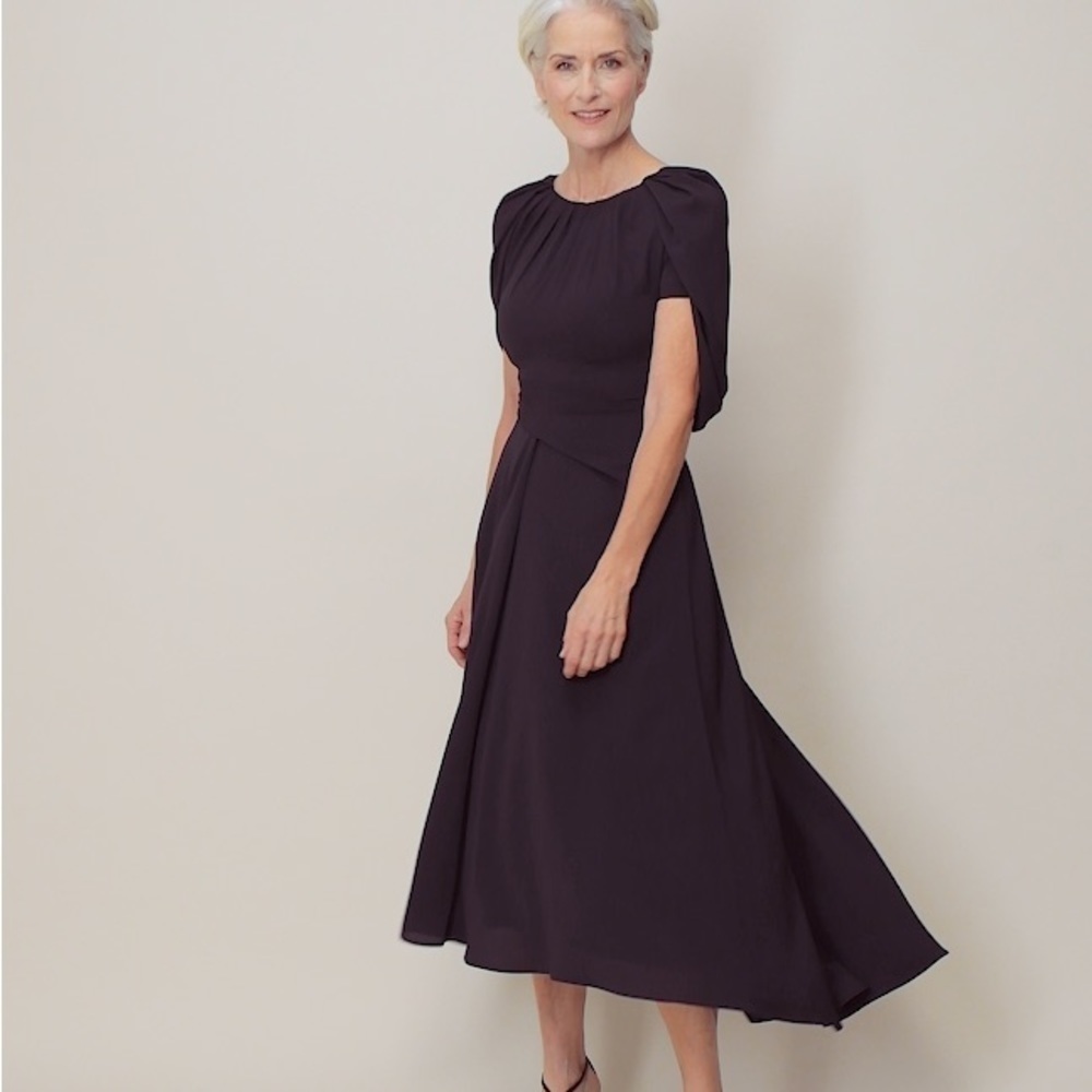 NWT. Talbot Runhof 10 Black Midi Dress Gosha 1.